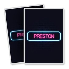 2x Vertical Vinyl Stickers Neon Sign Design Preston City England #350232