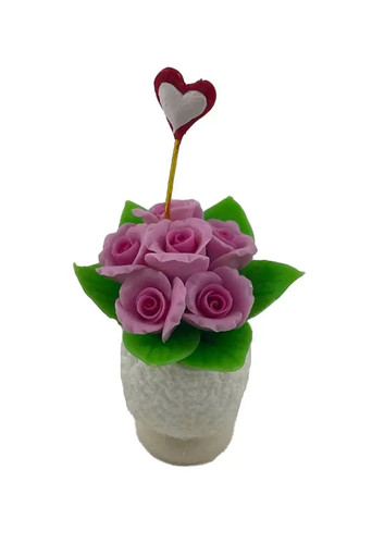 Dolls house flowers - pink, roses