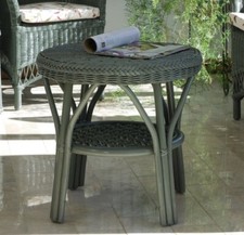wicker Round Weave Table Sage rattan