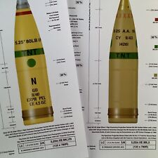 SET OF 24 ORDNANCE ARCHIVE ILLUSTRATIONS: BRITISH 5.25” ANTI-AIRCRAFT AMMUNITION