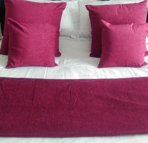Claret burgundy plain chenille - claret,