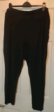 Ladies Black Tapered Leg Trousers - Size 24 - 2 Side Pockets