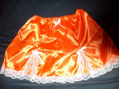 Orange satin white - satin, lace