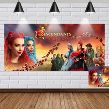 Descendants The Rise Of Red Party Supplies Party Decor Backdrop Banner 5x2.3ft