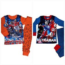 Kids Boys Ultraman Pyjamas Set Sleepwear Blue 2Pcs Long Sleeves Top 2 To 7 Years