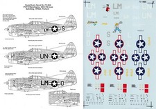 SUPERSCALE DECALS 1/72 P-47C/D Thunderbolt 62nd 63rd FS 56th FG noseart (USAAF)