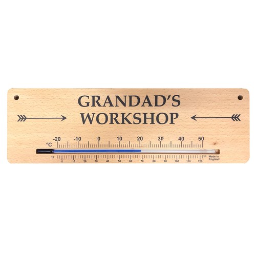 Wooden thermometer sign - &, sign-