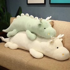 70-140cm Large Giant Dragon Plush Soft Toy – White or Green Fantasy Dinosaur