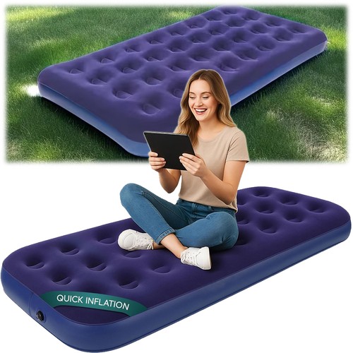 Inflatable flocked air bed - flocked,