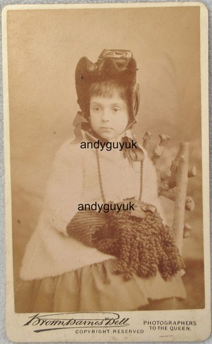 Cdv girl fancy hat bonnet - girl,