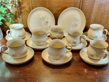 EXC. Denby "DAYBREAK" 17 pc SET/TEASET of 2 PLATES, 7 CUPS & 7 SAUCERS, 1 SUGAR
