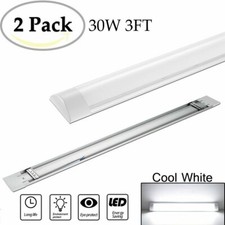2x 3FT 90CM LED Batten Tube Light Linear Slimline Panel Ceiling Lights Wall Shed