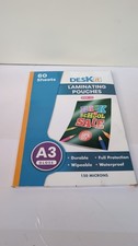 Deskit A3 Laminating Pouches,Glossy,60 Sheets,Clear (packaging slightly damaged)