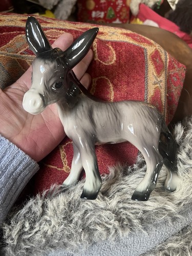 Vintage ceramic donkey - ceramic,
