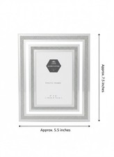 New Silver Glitter Photo Frame 4x6" Mirror Border Glam Sparkle Display Gift