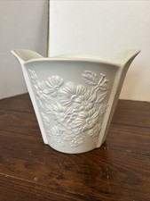 Kaiser White Bisque Porcelain Vase Or Planter Bowl Pattern  0390  By  M Frey
