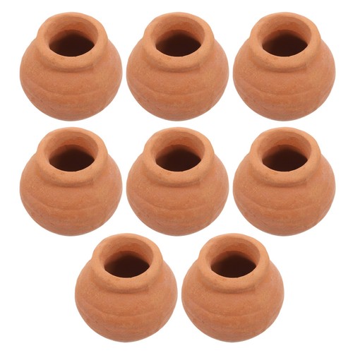 8pcs small terracotta - small, pots