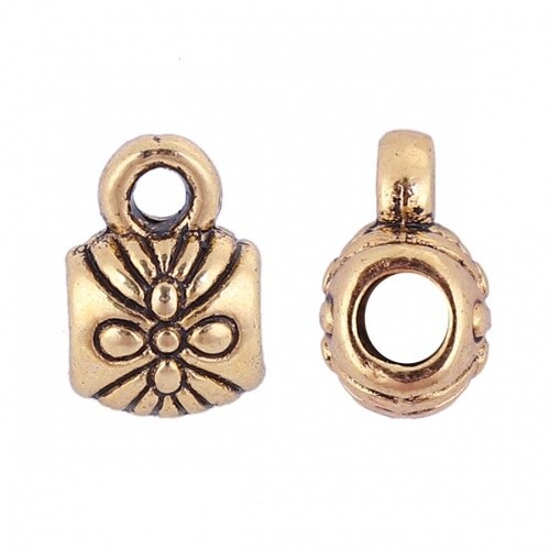 Gold pendant bails tibetan - gold,