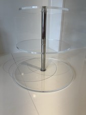 Clear Acrylic Cake Cupcake Craft Display Stand With Metal Supports  3 Tier
