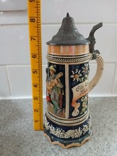Vintage Lidded Musical German Beer Stein "A Lustiger Bua Kriagt Diandl Gnua"