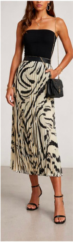Ladies pleated satin print - ladies,