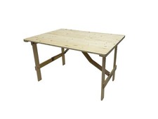 Wooden trestle table folds