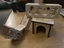 x3 Small Animal Wooden Hides / Beds / Tunnels -  Hamster / Mouse