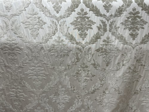 Ivory chenille curtain fabric - ivory,