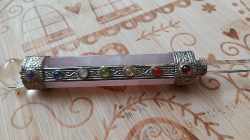 Rose quartz chakra wand - quartz,
