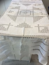 Gorgeous  Large Vintage Threadwork  Lace Tablecloth 236 x 195 cm ( A)
