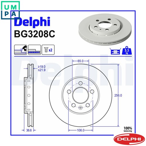 Brake disc bg3208c for - 2x,