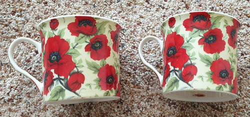 China cups poppy decoration - china,
