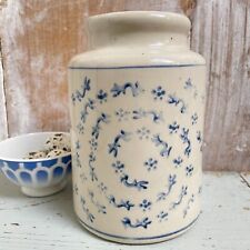 ATHEZZA FRENCH BOCAL PAULA BLUE SPONGEWARE STONEWARE POTTERY POT JAR VASE NEW
