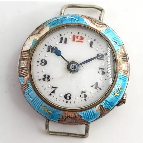 Antique watch blue enamel - antique,