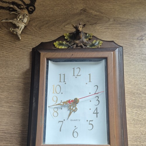 Wooden rectangular deer - deer, wall
