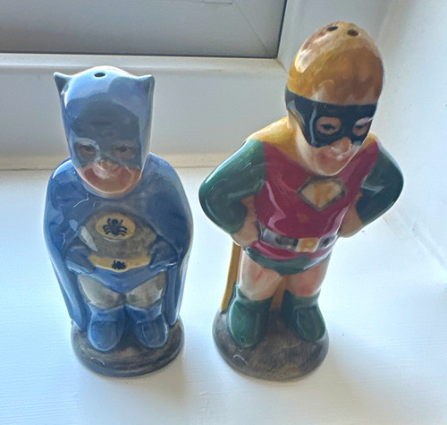 Vintage ceramic superhero salt - vintage,