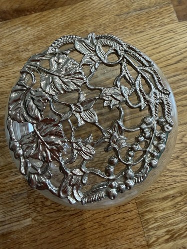 Vintage clear floral glass - clear,
