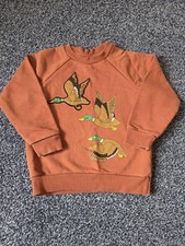 Mini Rodini Scandi Flying Ducks Sweatshirt Jumper Brown 92 98 18 Months 2 3 Year