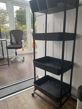 Rolling Trolley Cart with 3 or 4 Tiers Salon Beauty Storage Featuring Rack Shelf