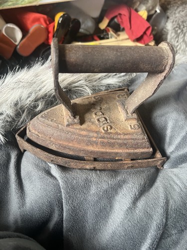 Antique flat iron and stand - antique,