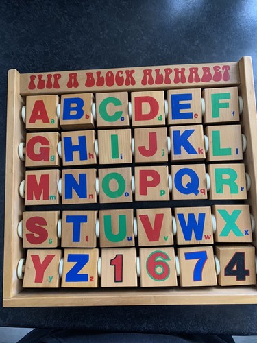 Vintage wooden alphabet abacus - wooden,