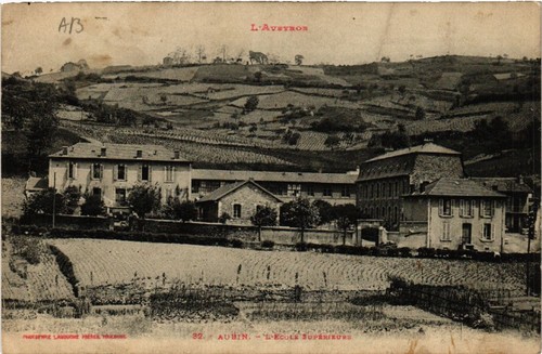 Old postcard aubin l - aubin, l'École