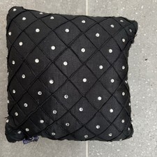 Small Black Beaded Cushion By