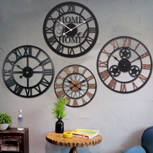 Large roman wall clock round - roman,