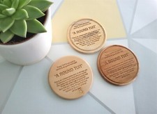 Imperfect round tuit wooden - a,