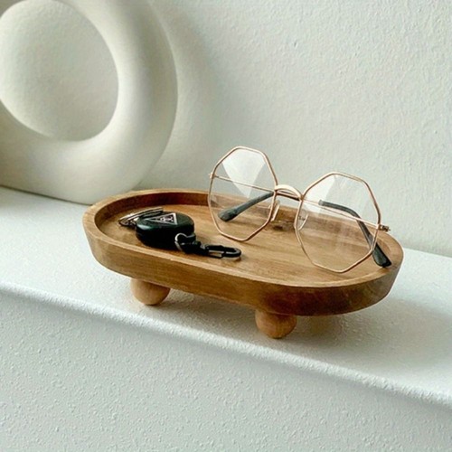 Wooden oval tray plate - tray,