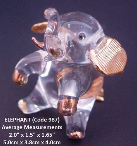 Miniature glass elephant - miniature,