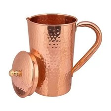100% PURE COPPER JUG AYURVEDIC HAMMERED HEALTHY WATER BOTTLE | 1 LITRE | UK