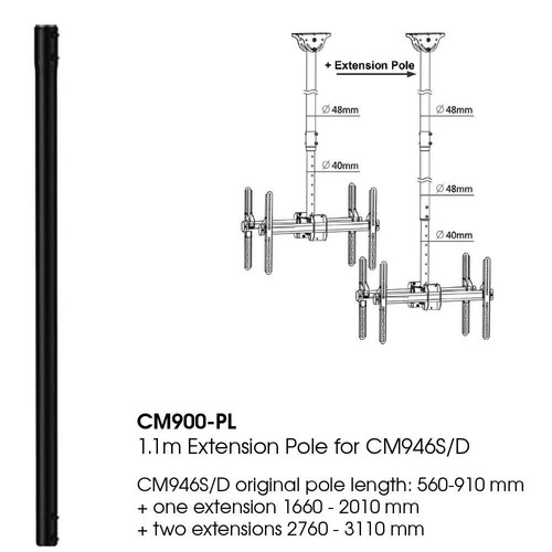 Stackable externsion pole - pole, for