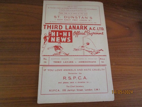 Third lanark airdrieonians - third,